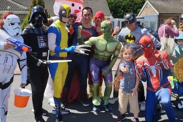 Colourful characters from film, TV and comic books at Sandy Carnival 2022.