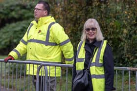 Volunteers at post