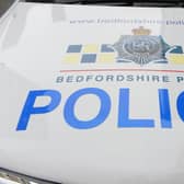 Close up of the front of a Bedfordshire Police car
