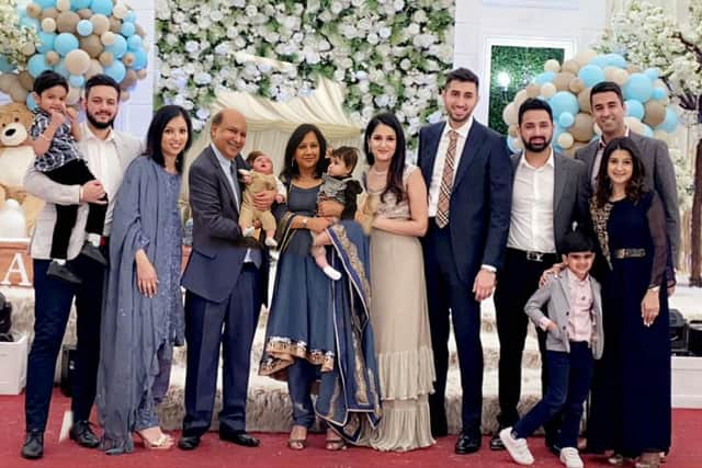 Baljit with his family (fourth from right). Image: The Mehat family.