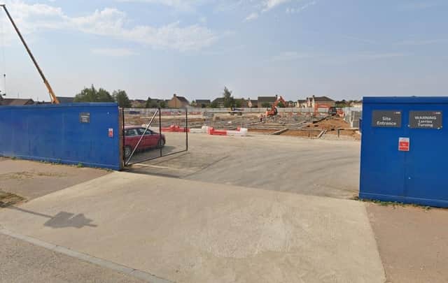 The site pictured near the start of construction work, in 2020