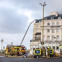 Firefighters continued to tackle the blaze at the Royal Albion Hotel in Brighton on Sunday morning, July 16