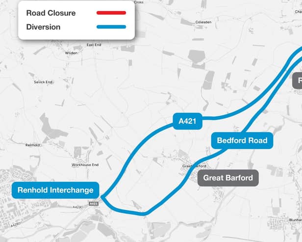 The road closure. Image supplied by National Highways.