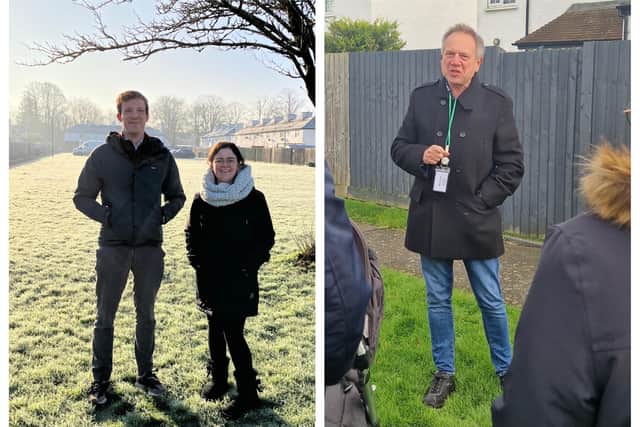 Resident Faye Cole and Labour MP, Alistair Strathearn, whom they say is supporting their campaign. Right: Cllr Wenham at the December meeting. Images provided by Natasha Beagley.