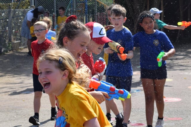 The water fight was just one of the ways the students have been keeping cool (but probably the most fun!)