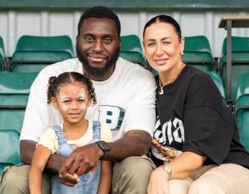 Professional footballer and former Biggleswade Town player Inih Effiong joined the celebrations with his family.