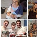 Five generations: baby Mabel with her family. Images supplied by Carrie Giddings.