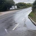 A previous sewage leak on Dunton Lane during September. Image supplied by: Cllr Whitaker.
