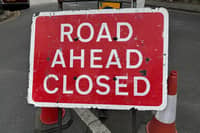 Road closed sign. Picture: Olivia Preston