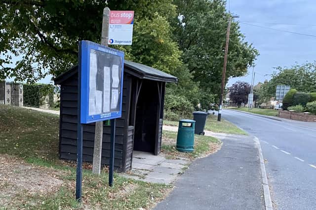 A bus stop in Moggerhanger. Image: Dean Wakely.