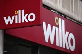 Signage outside a branch of the British high-street retail chain "Wilko (Photo by JUSTIN TALLIS/AFP via Getty Images)