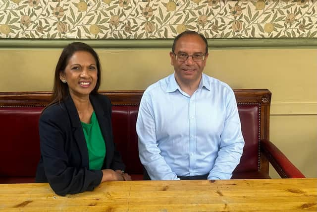 Gina Miller, leader of the True & Fair Party, with Alan Victor, who stood as an Independent candidate in last week’s local election in Central Bedfordshire