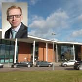 Central Beds Council HQ and Cllr John Baker