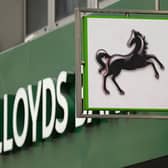 A general view of the exterior of a branch of the Lloyds bank chain (Photo by Leon Neal/Getty Images)