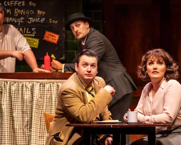 R Richard J Hunt, Peter Watts, Sam Lupton and Georgina Hagen in Only Fools and Horses The Musical