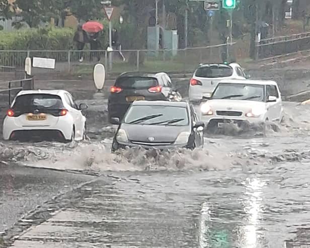 Oxford Road in Aylesbury has been closed due to flooding this morning
