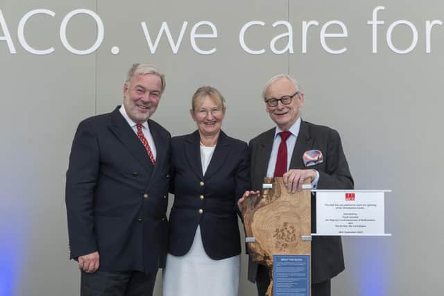 Lord Deben with ACO shareholder Hans-Julius Almand and his wife. Photo by John Cairns