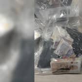 The seized cash and drugs