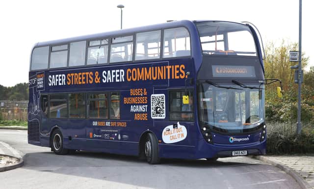 Businesses Against Abuse bus at launch