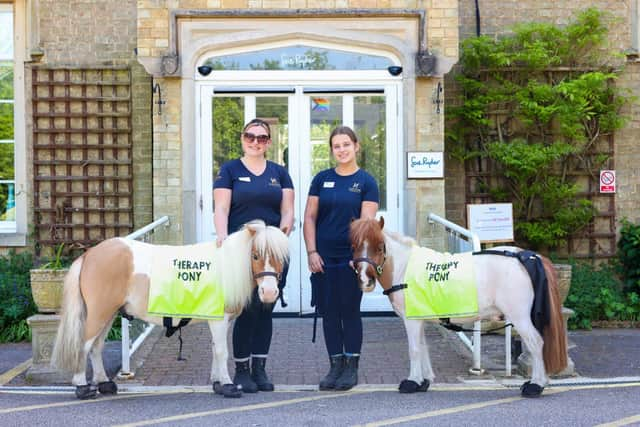 Pony handlers from Keysoe Cuddle Therapy Ponies with Mouse and Teddy