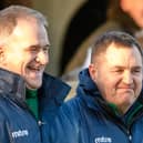 Biggleswade FC joint-bosses Mark Inskip (left) and Dave Northfield have guided them to a county cup final.