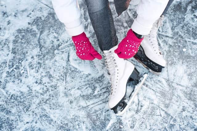 Ice skating.