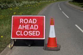 File photo of a road closed sign