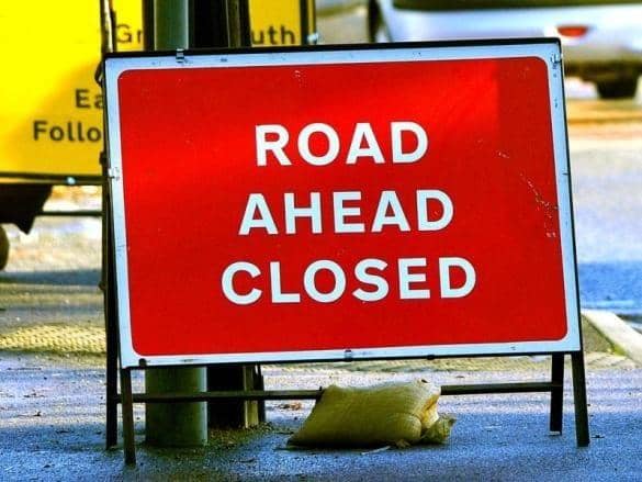 Road closed sign