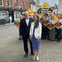 Ed Davey and Emma Holland-Lindsay campaigning in Ampthill