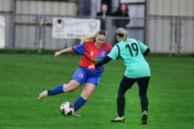 Alex Best in action for Biggleswade United.