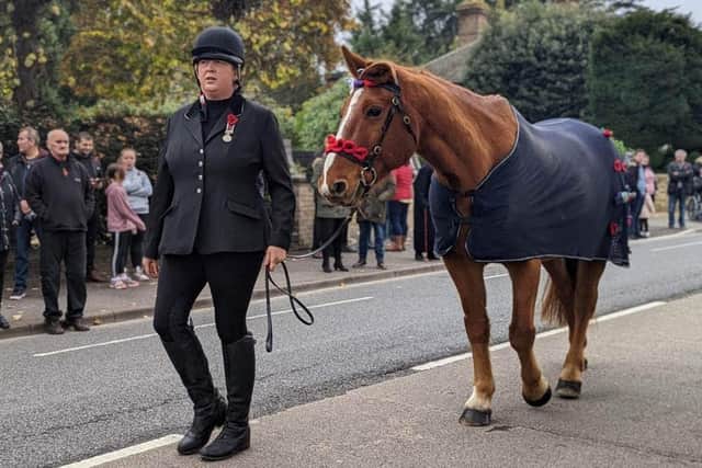 Sam and her horse Chester pictured at last year's Remembrance Day parade