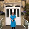 Ellen, outside Sue Ryder St John's Hospice