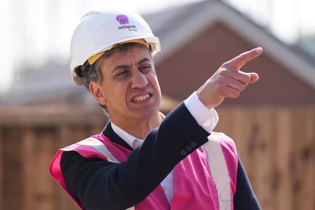 Shadow secretary of state for energy security and net zero Ed Miliband, during a visit to a 'Zero Bills' home in Stafford with Octopus Energy, while on the General Election campaign trail. Image: PA Images/Wire/Jacob King.