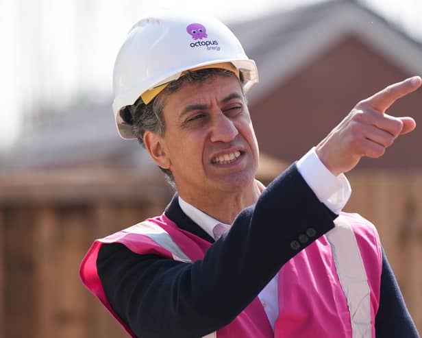 Shadow secretary of state for energy security and net zero Ed Miliband, during a visit to a 'Zero Bills' home in Stafford with Octopus Energy, while on the General Election campaign trail. Image: PA Images/Wire/Jacob King.
