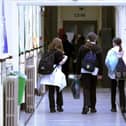 File photo of pupils in a school corridor