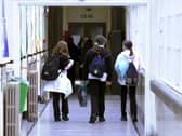 File photo of pupils in a school corridor
