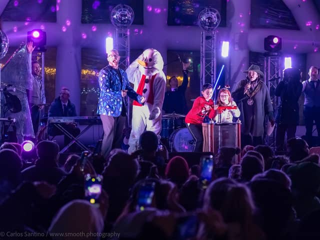 The big moment! The lights are switched on. Picture: Carlos Santino - Sandy Photography Club