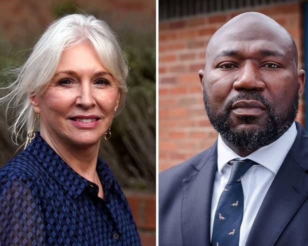 Nadine Dorries and Festus Akinbusoye