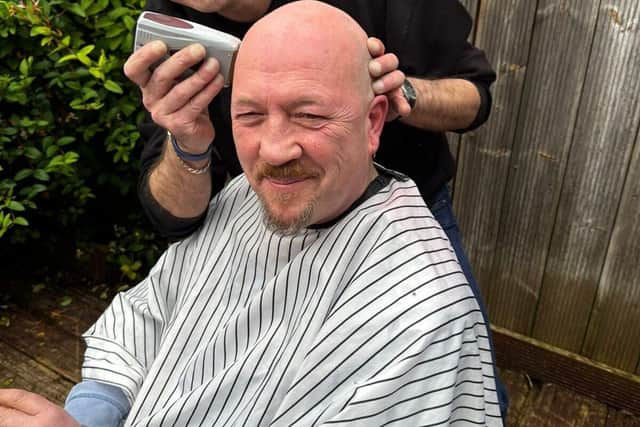 Chillie, one of the pubs regulars supported the fundraiser by braving the shave