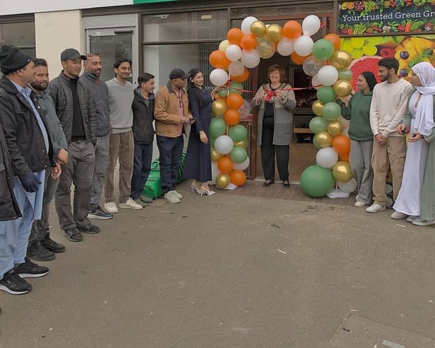 Sandy Town Mayor opening the new shop