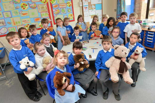 Pupils at Great Barford Lower School enjoy Teddy Bears day at School in 2013.
