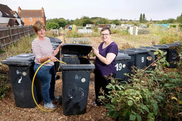 The bins at the community allotments.