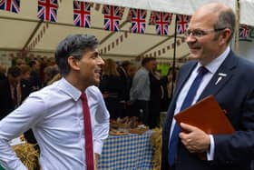 Prime Minister Rishi Sunak speaking with NFU President Tom Bradshaw at the Farm to Fork Summit.