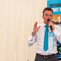 Dave Holland speaking at Reform UK Mid Bedfordshire Q&A at the Cross Keys, Pulloxhill Image: Dave Holland