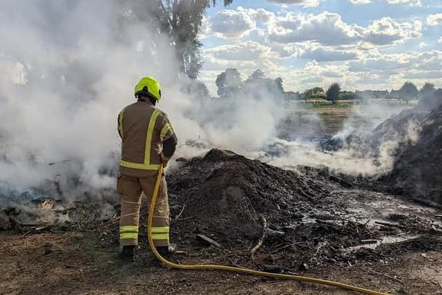The fire in Henlow. Image: Bedfordshire Fire and Rescue Service.