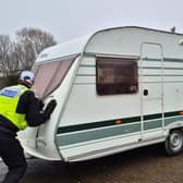 Police recover the stolen caravan. Picture: Bedfordshire Police