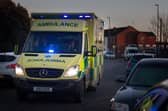 A ambulance leaves the Accident and Emergency department. Photo by Matt Cardy/Getty Images