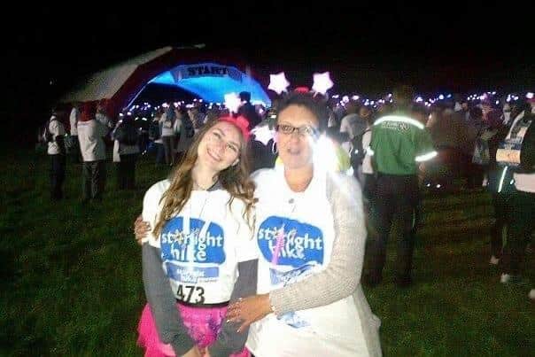 Chelsea with her mum at a previous Sue Ryder Starlight Hike. Image: Chelsea Wheatley.