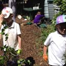 Pupils exploring their garden. Picture: Central Bedfordshire Council