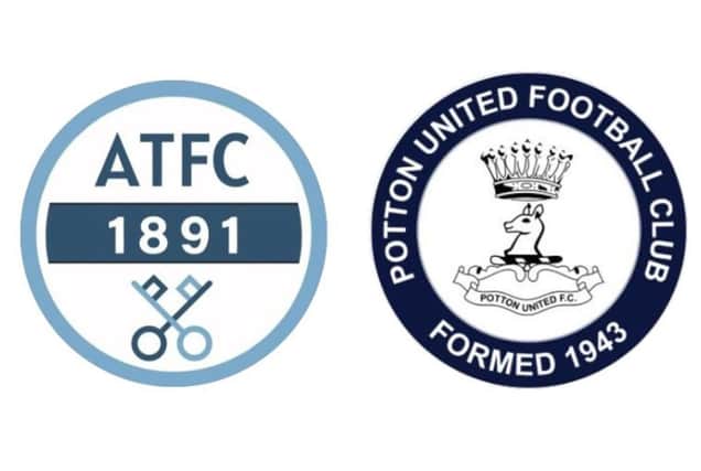Arlesey Town FC and Potton United FC badges
